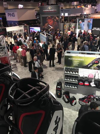 Birds eye view of the Titleist booth.