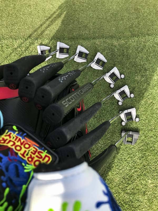 Futura prototypes around our Scotty Cameron staff bag at the Sony Open.